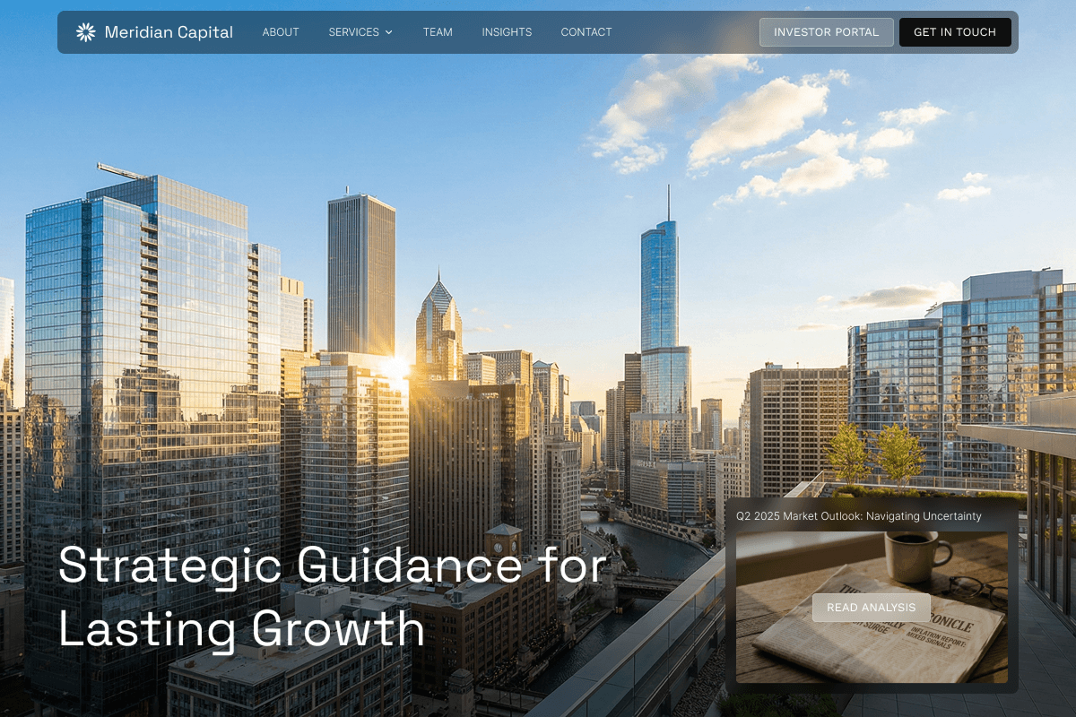 AI-generated investment firm website example