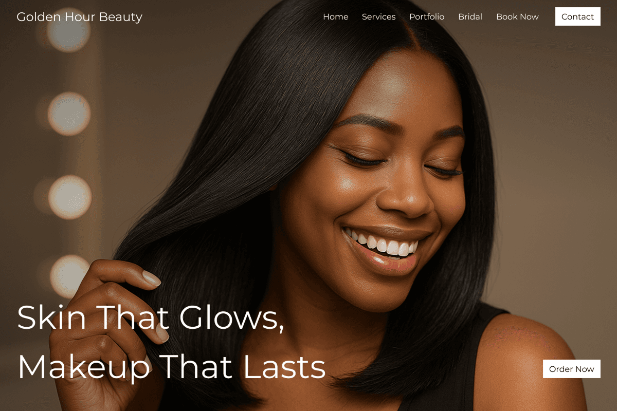 AI-generated beauty salon website example