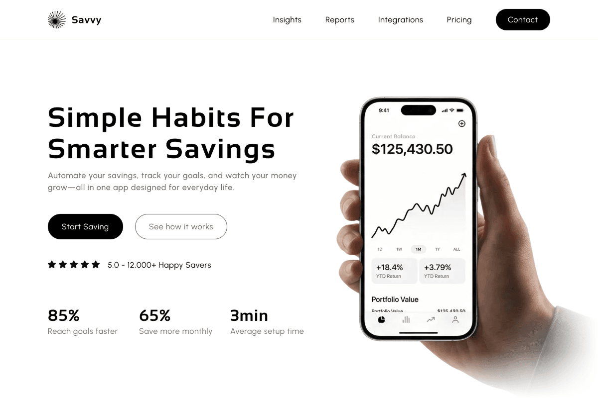 AI-generated fintech app website example